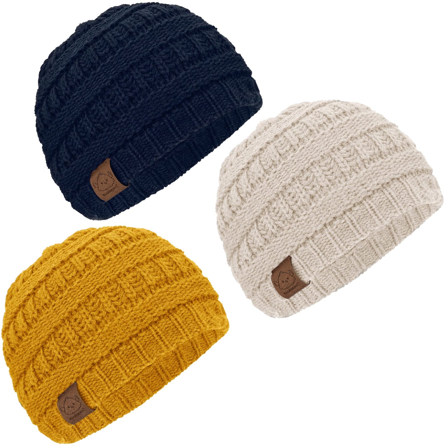 3-Pack Baby Cozy Beanies
