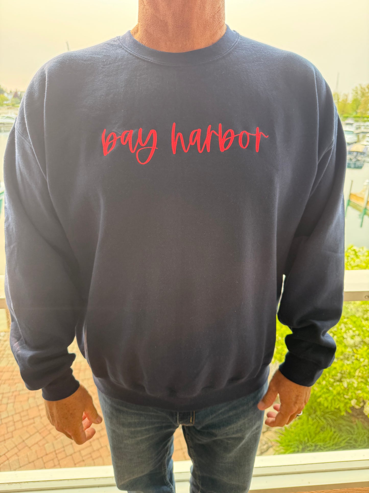 Custom "Bay Harbor" Embroidered Sweatshirt