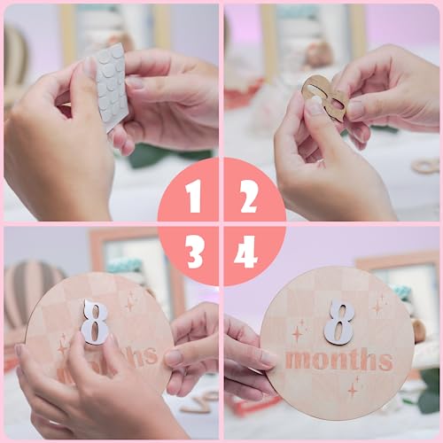 Baby Monthly Milestone Cards (Wooden)