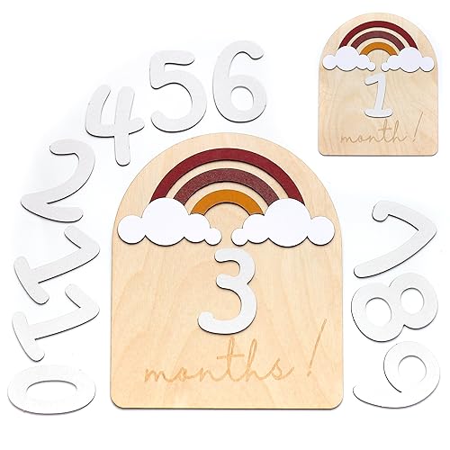 Baby Monthly Milestone Cards (Wooden)