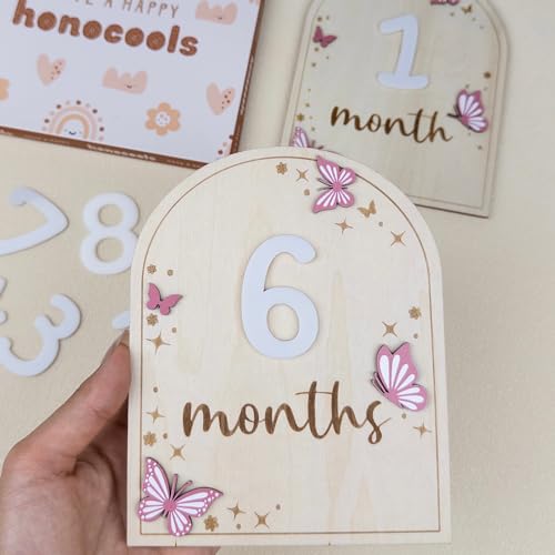 Baby Monthly Milestone Cards (Wooden)