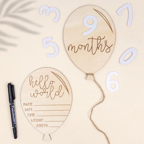 Baby Monthly Milestone Cards (Wooden)
