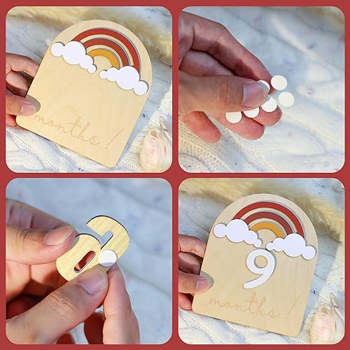 Baby Monthly Milestone Cards (Wooden)