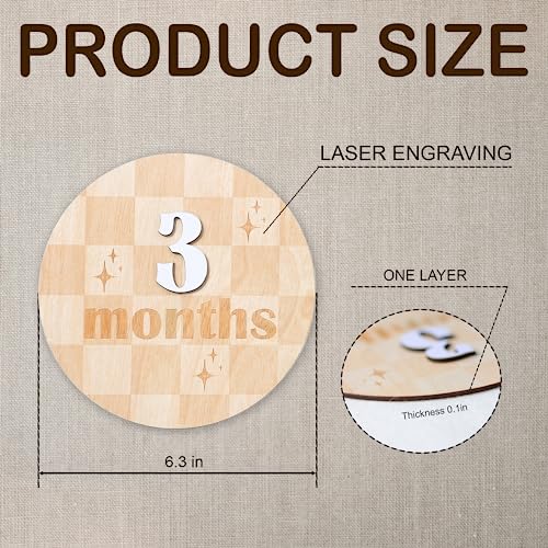 Baby Monthly Milestone Cards (Wooden)