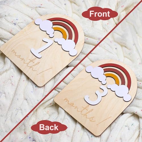 Baby Monthly Milestone Cards (Wooden)