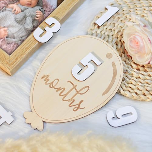 Baby Monthly Milestone Cards (Wooden)