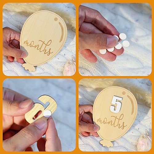 Baby Monthly Milestone Cards (Wooden)