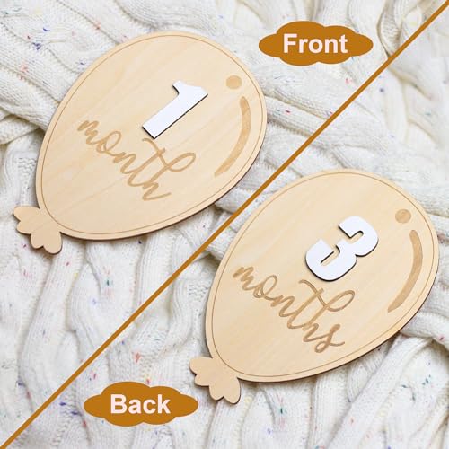 Baby Monthly Milestone Cards (Wooden)