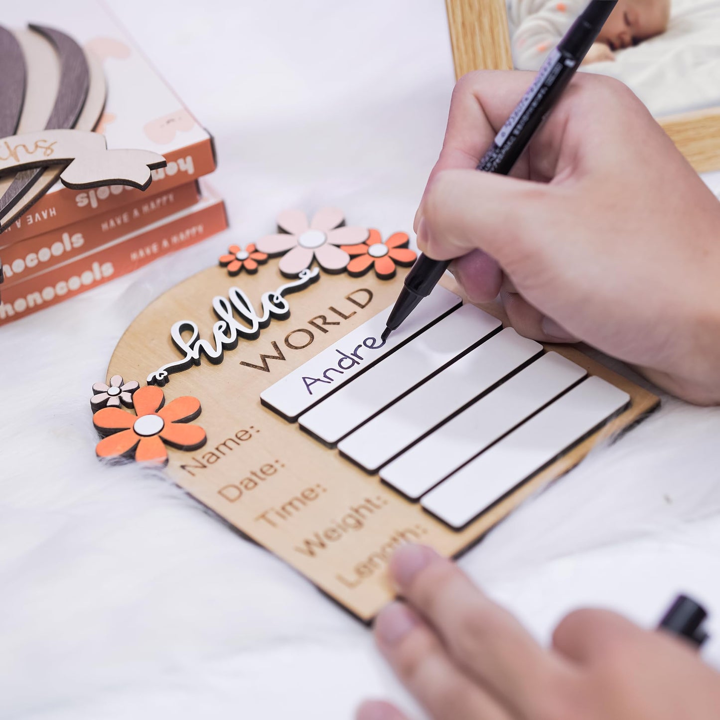 Baby Monthly Milestone Cards (Wooden)