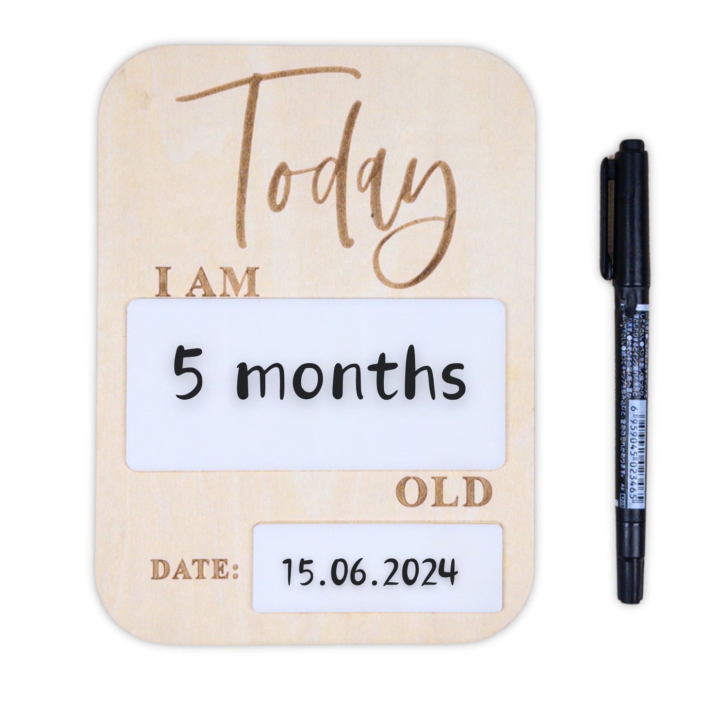 Baby Monthly Milestone Cards (Wooden)