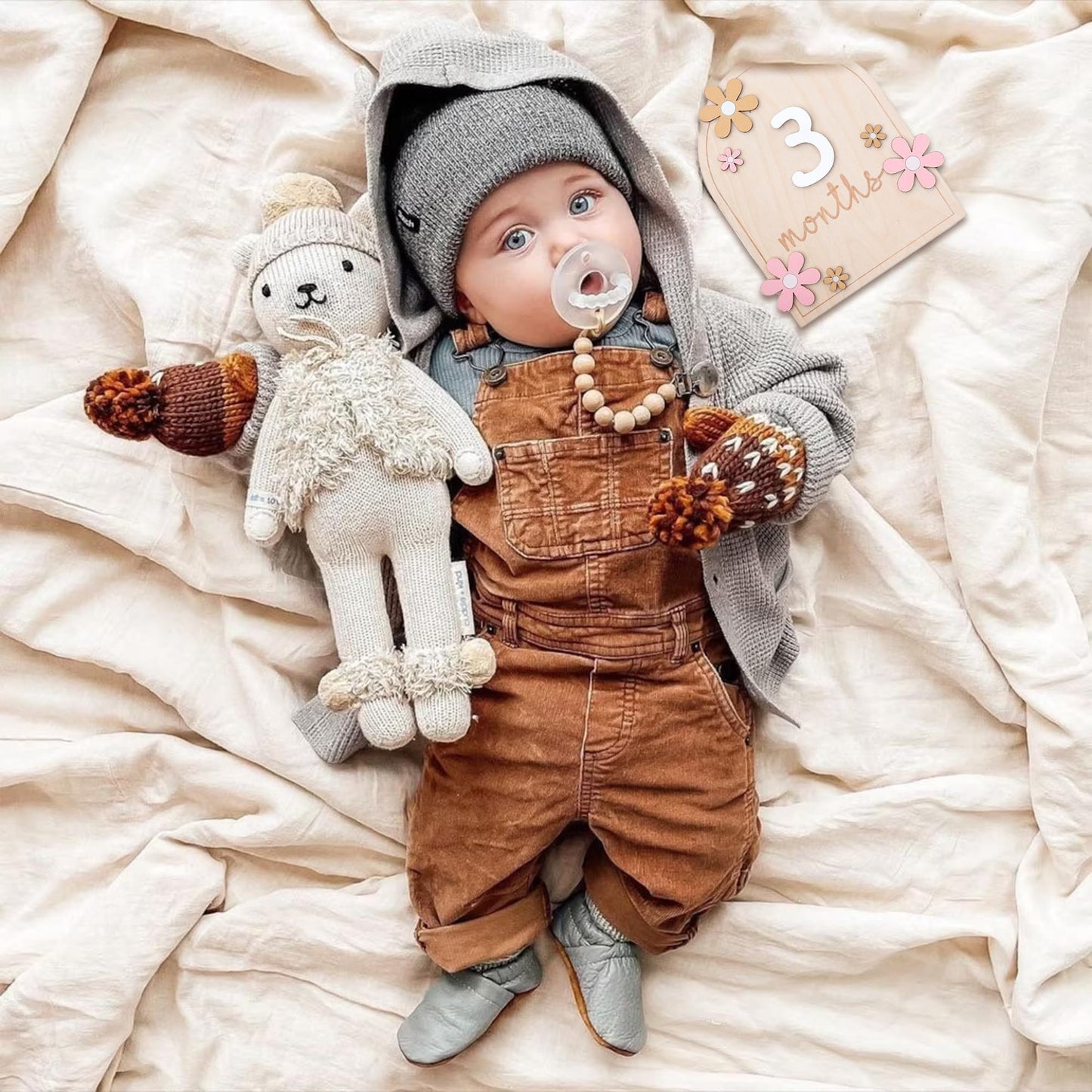 Baby Monthly Milestone Cards (Wooden)