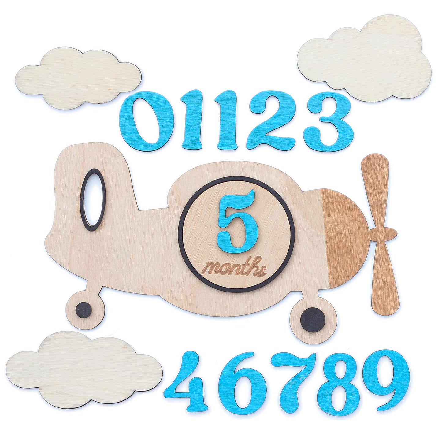 Baby Monthly Milestone Cards (Wooden)