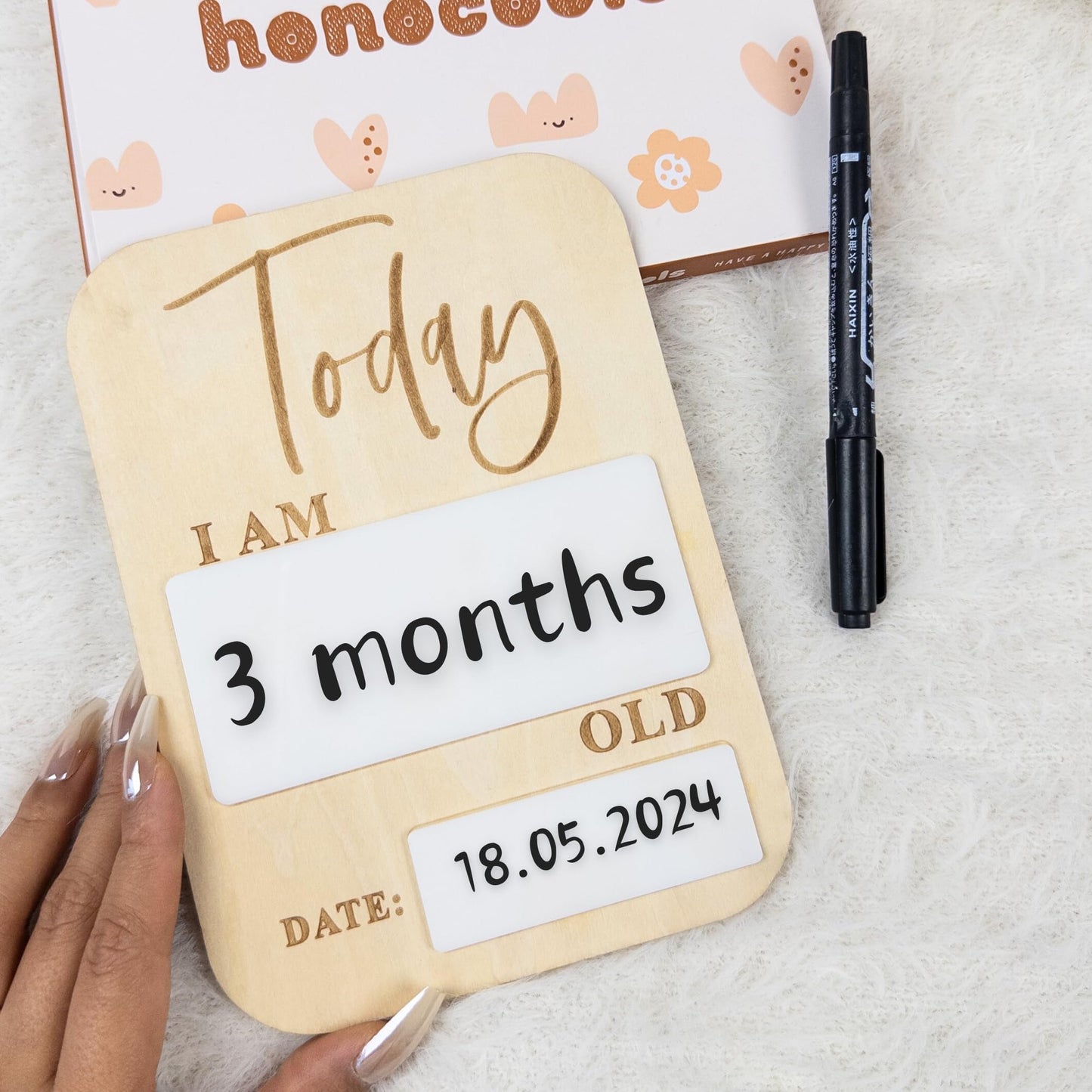 Baby Monthly Milestone Cards (Wooden)