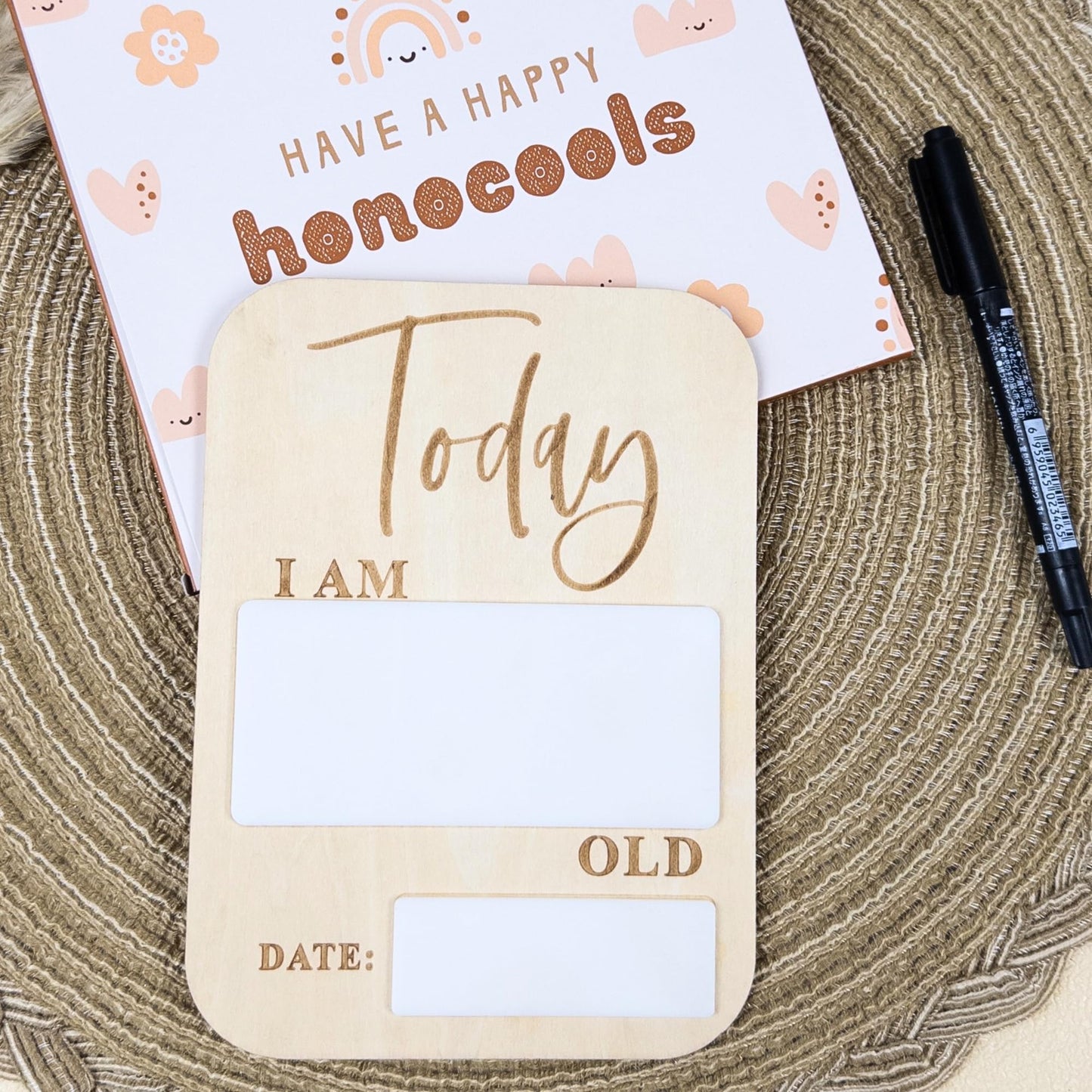 Baby Monthly Milestone Cards (Wooden)