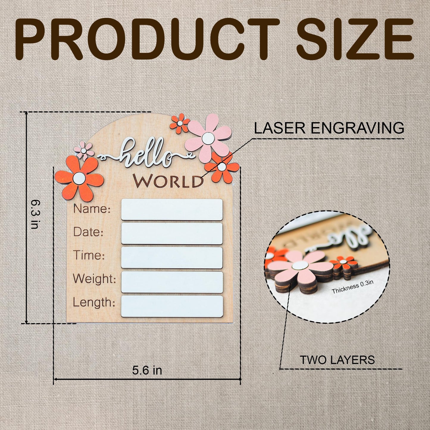 Baby Monthly Milestone Cards (Wooden)