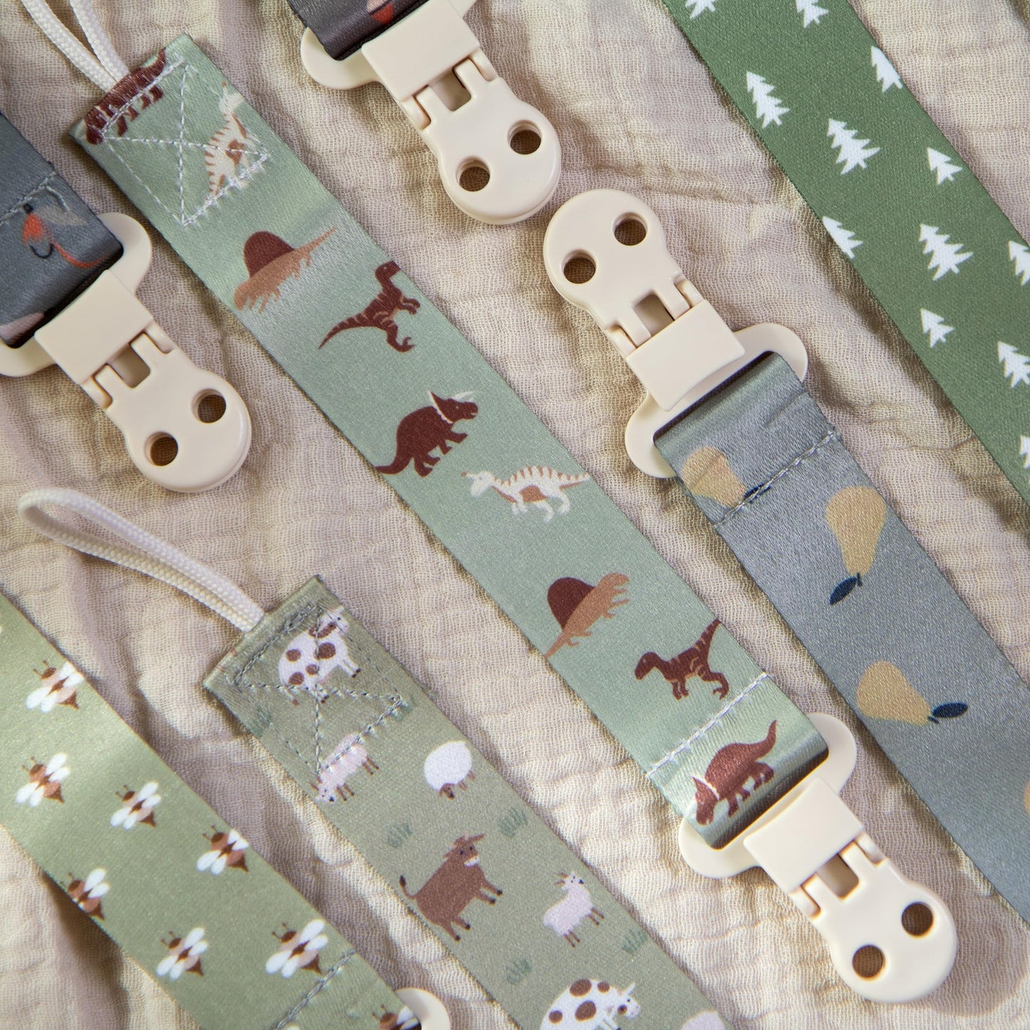 Baby Pacifier Clip Leash-Assorted whimsical patterns