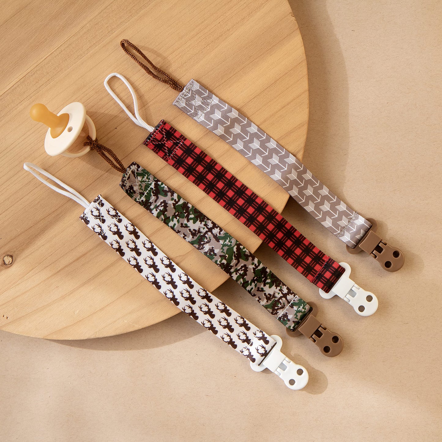 Baby Pacifier Clip Leash-Assorted whimsical patterns