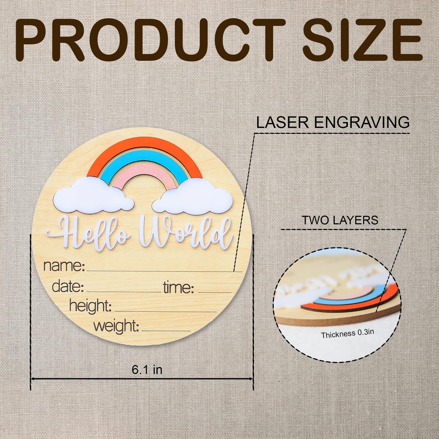 Baby Monthly Milestone Cards (Wooden)