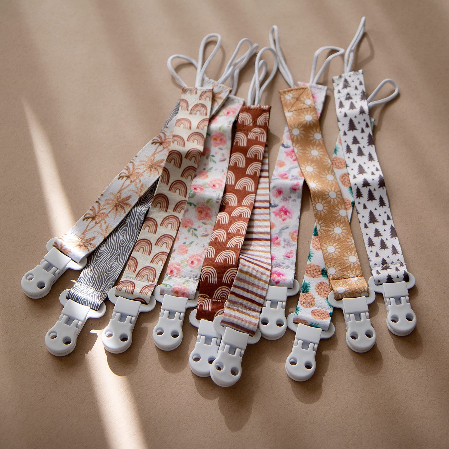 Baby Pacifier Clip Leash-Assorted whimsical patterns
