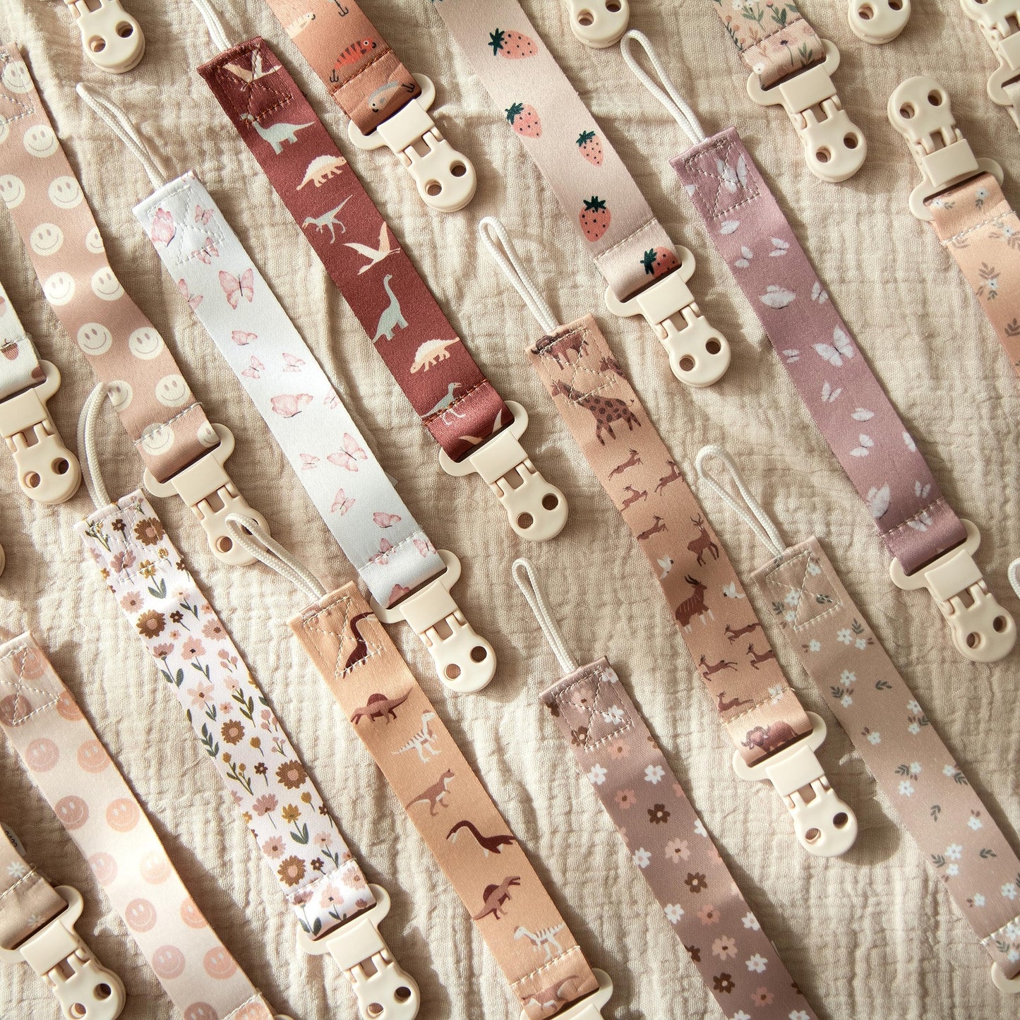 Baby Pacifier Clip Leash-Assorted whimsical patterns