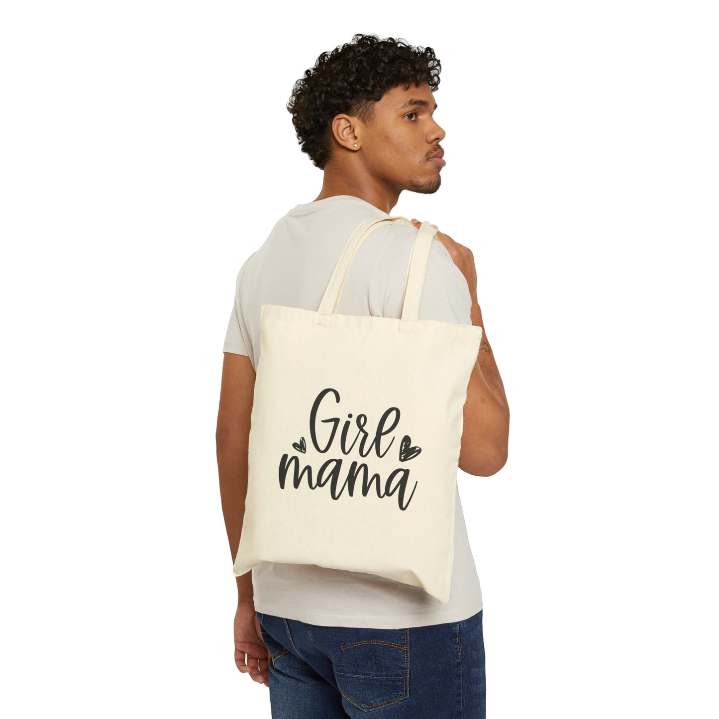 GIRL MAMA: Cotton Canvas Tote Bag