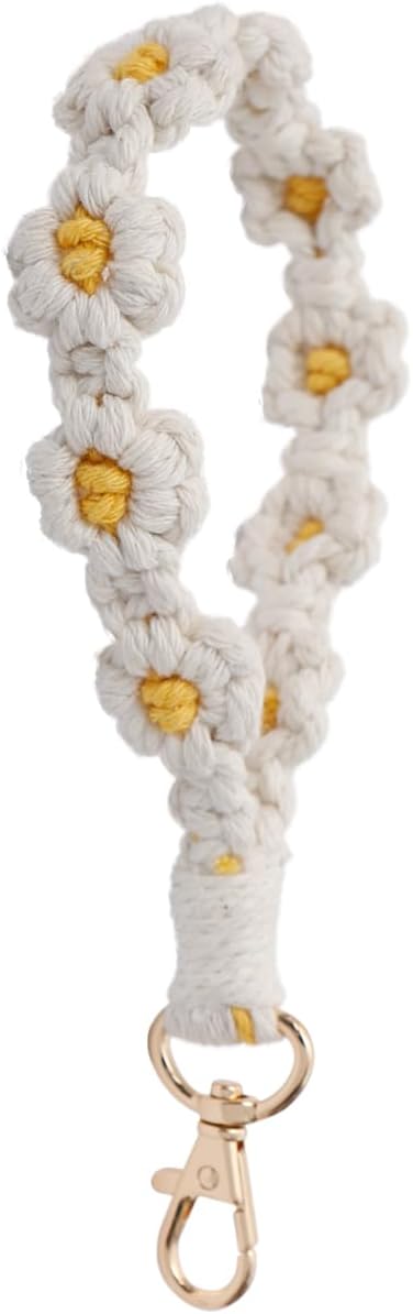 Handmade macrame Boho flower keychain