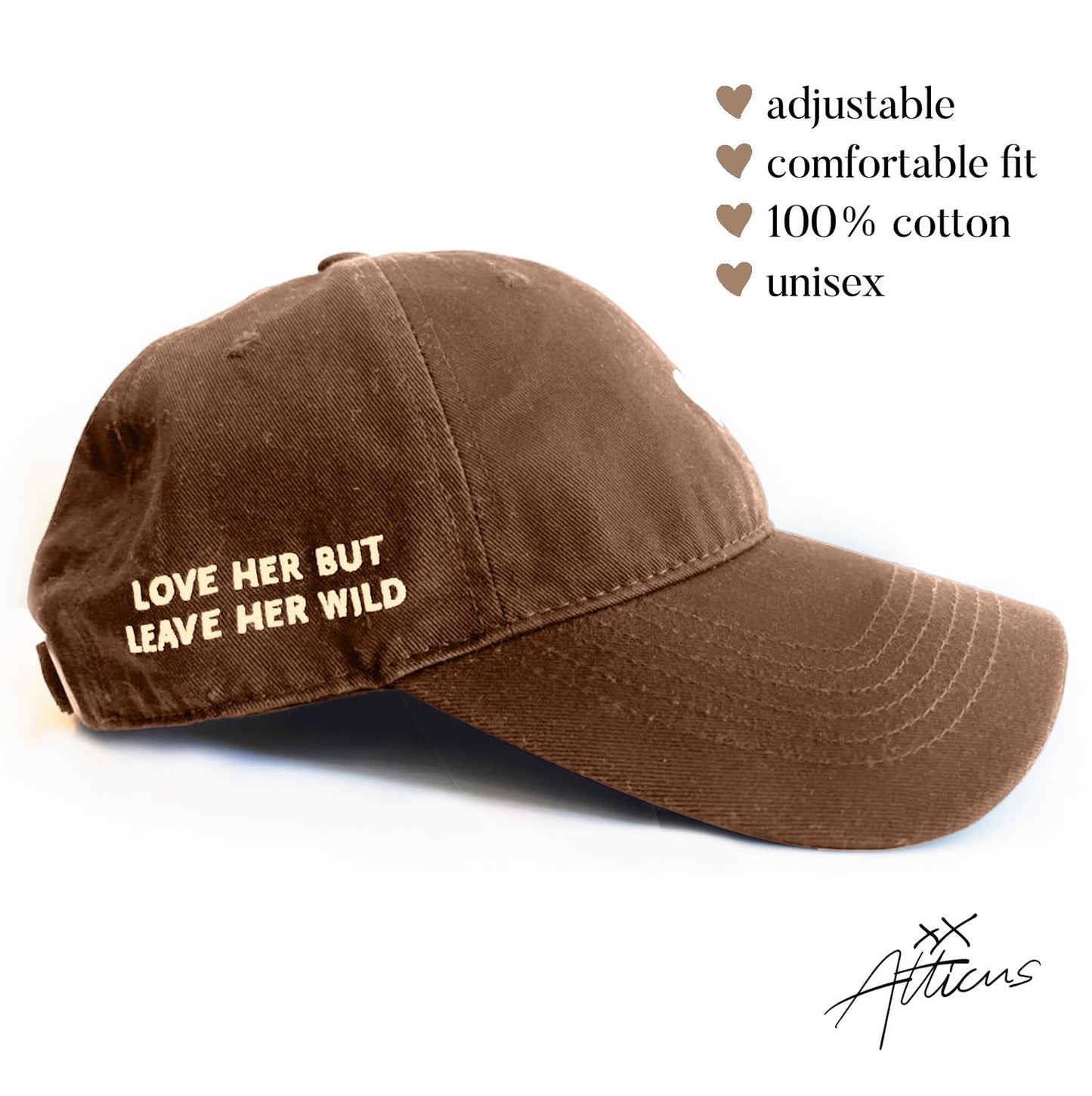 Atticus Poetry Hat, Embroidered Brushed Cotton Women’s Baseball Hat Unisex Fit, Adjustable One Size