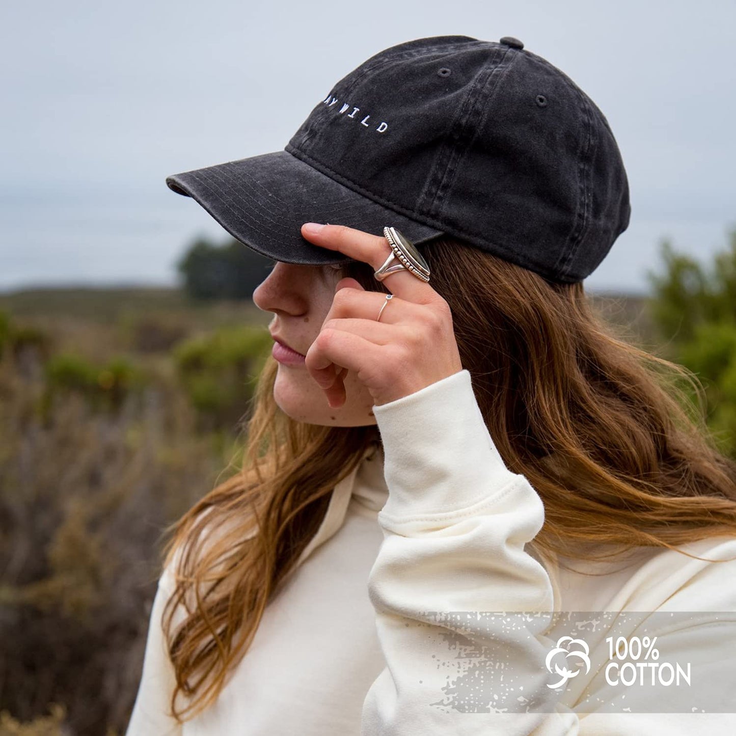 Atticus Poetry Hat, Embroidered Brushed Cotton Women’s Baseball Hat Unisex Fit, Adjustable One Size