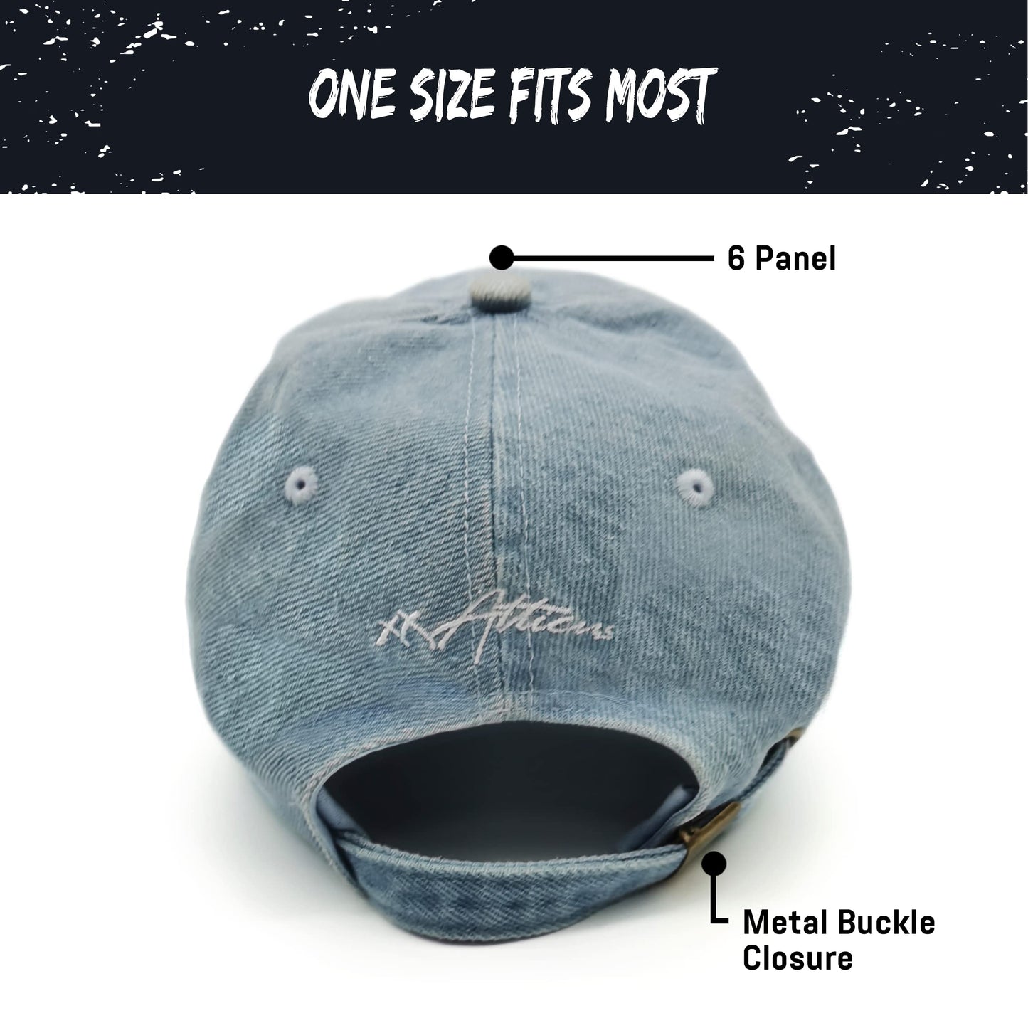 Atticus Poetry Hat, Embroidered Brushed Cotton Women’s Baseball Hat Unisex Fit, Adjustable One Size