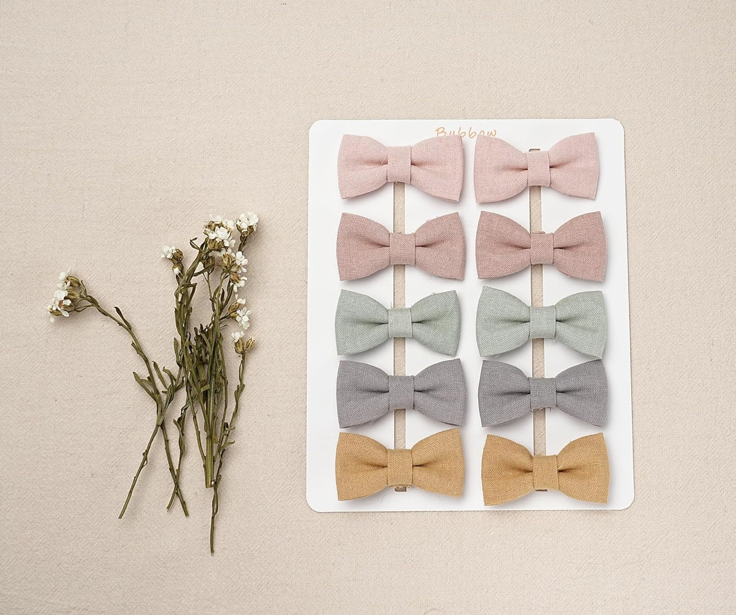 Baby/Toddler Linen Bow Clips