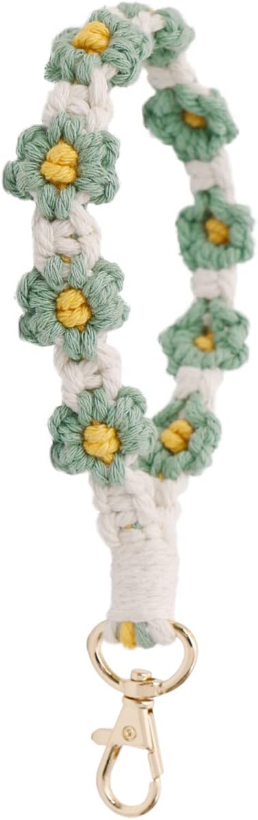 Handmade macrame Boho flower keychain