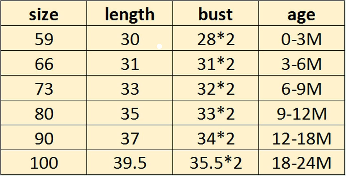 Size Chart for "Besties" Sweater
