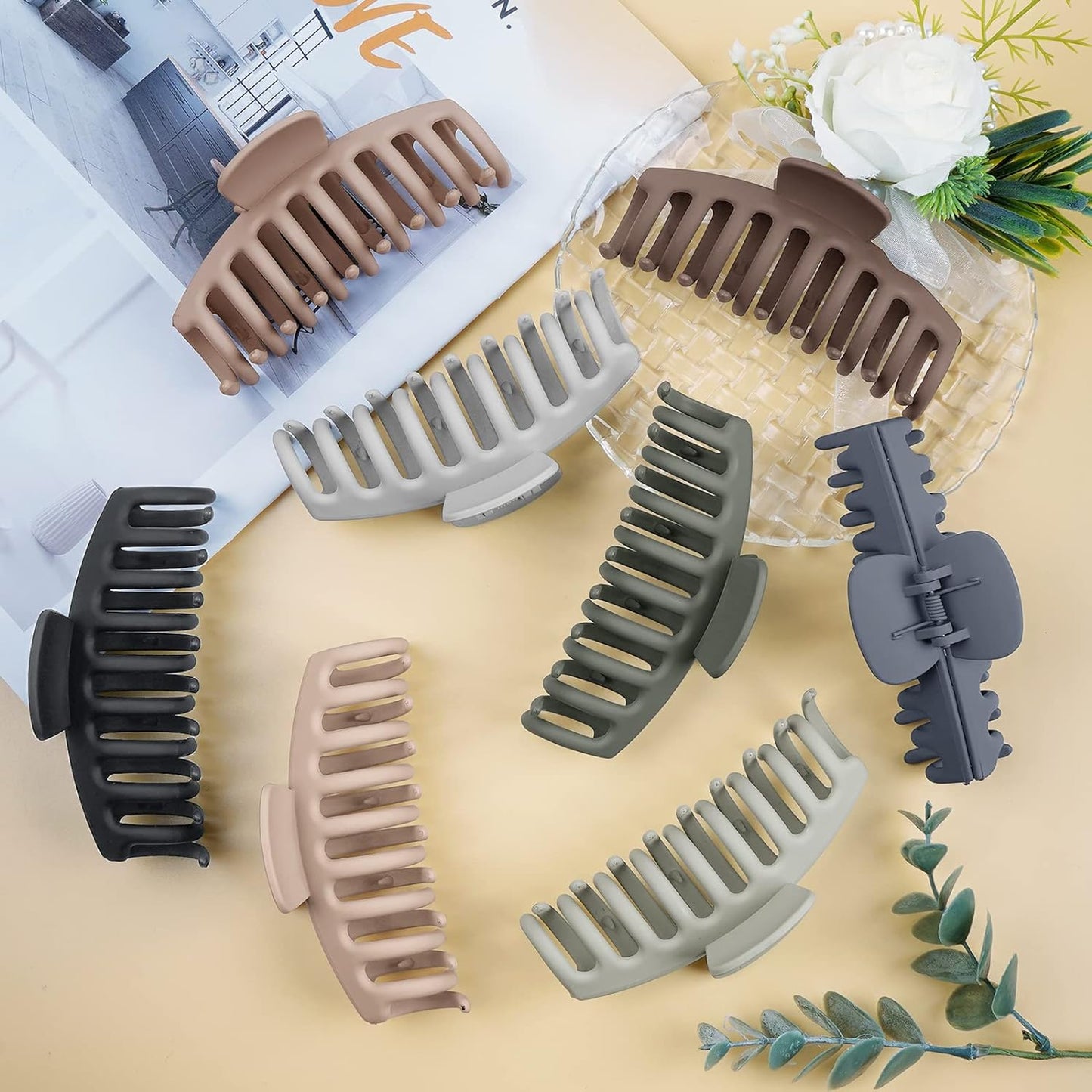 Hair Clips-8pk.(2 Styles) Matte Finish