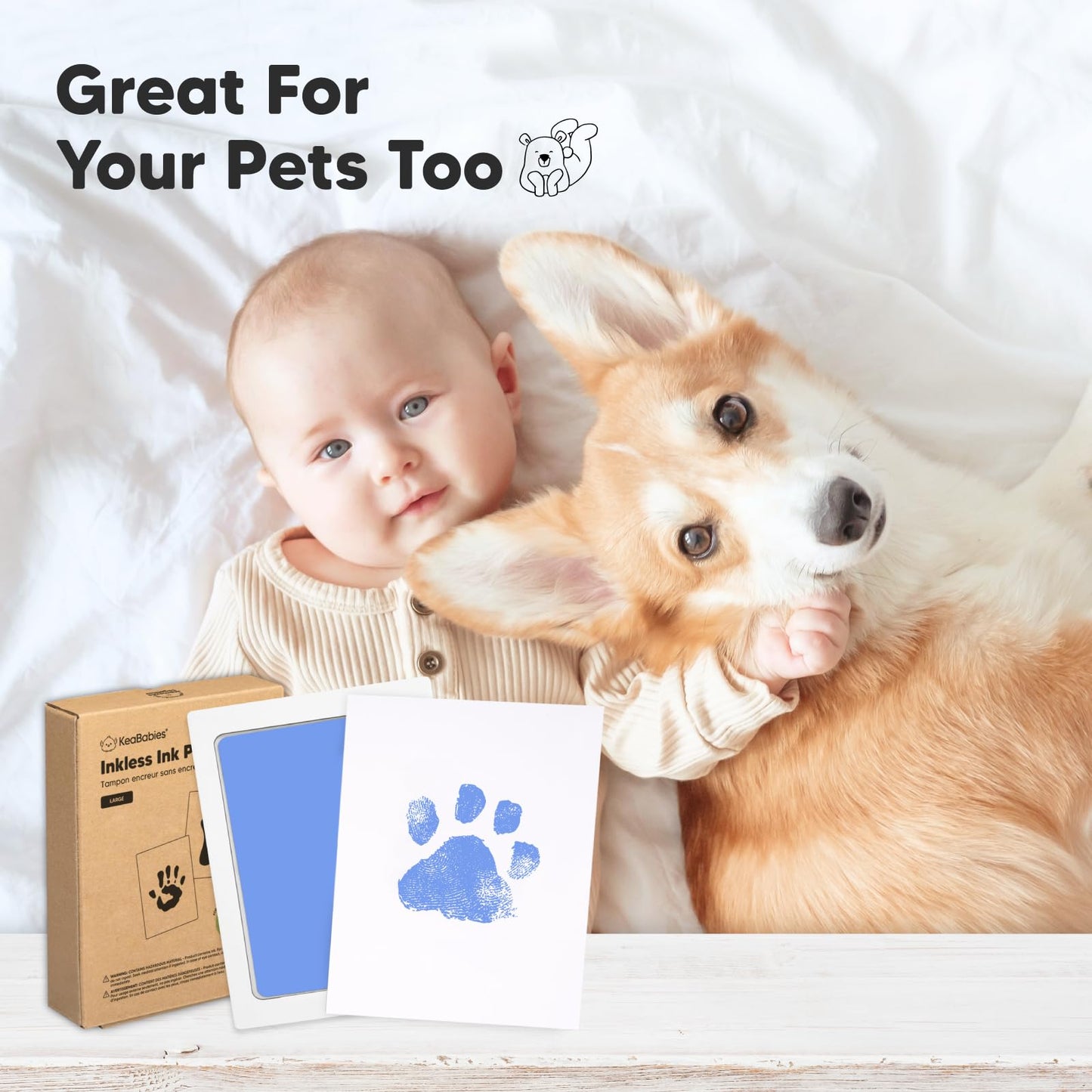 Inkless Pad for Baby Hand and Footprints -4-Pack/ Dog Paw or Nose