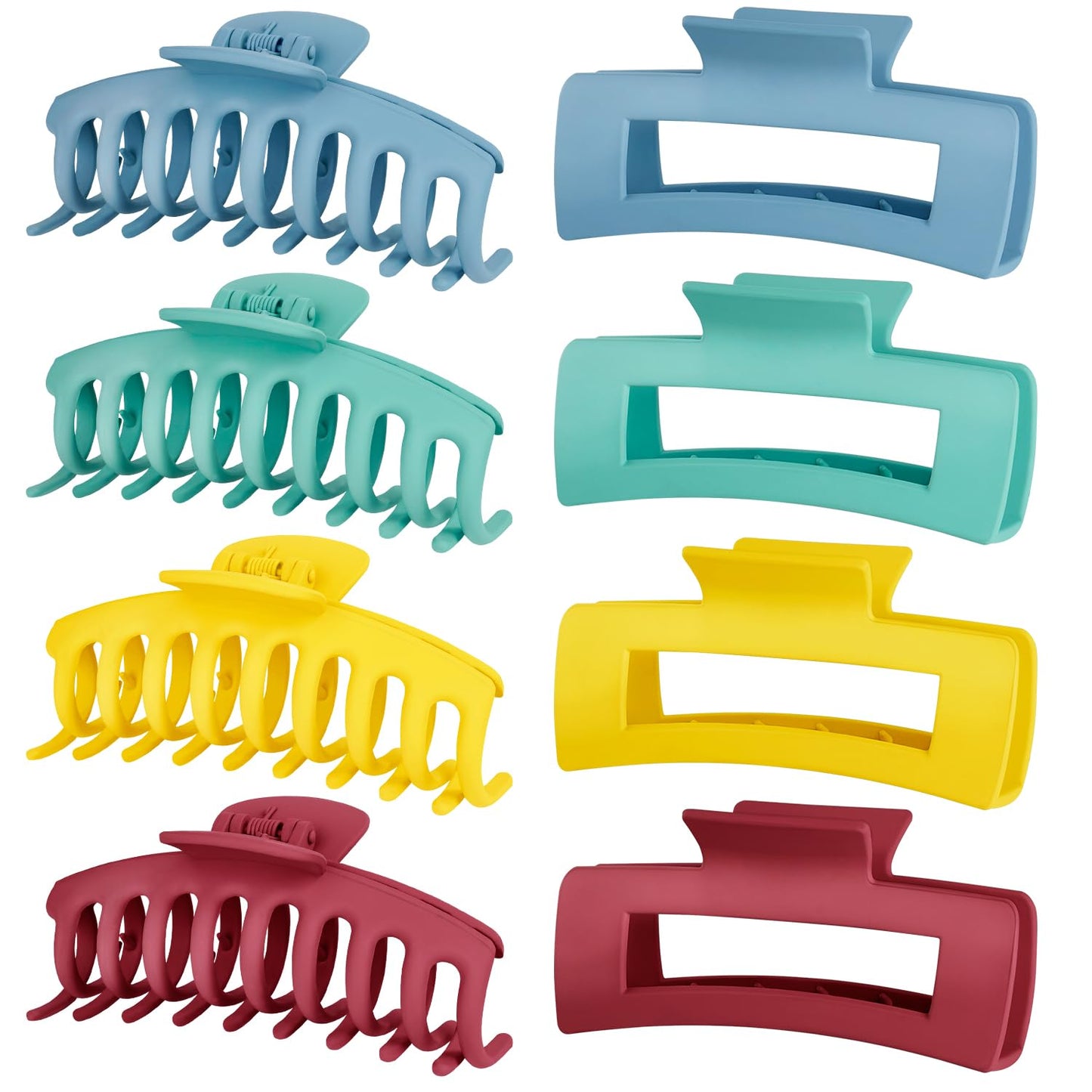 Hair Clips-8pk.(2 Styles) Matte Finish