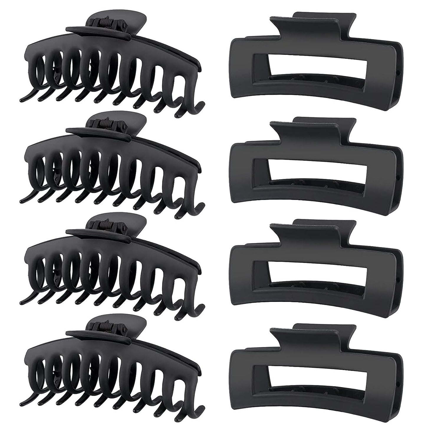 Hair Clips-8pk.(2 Styles) Matte Finish