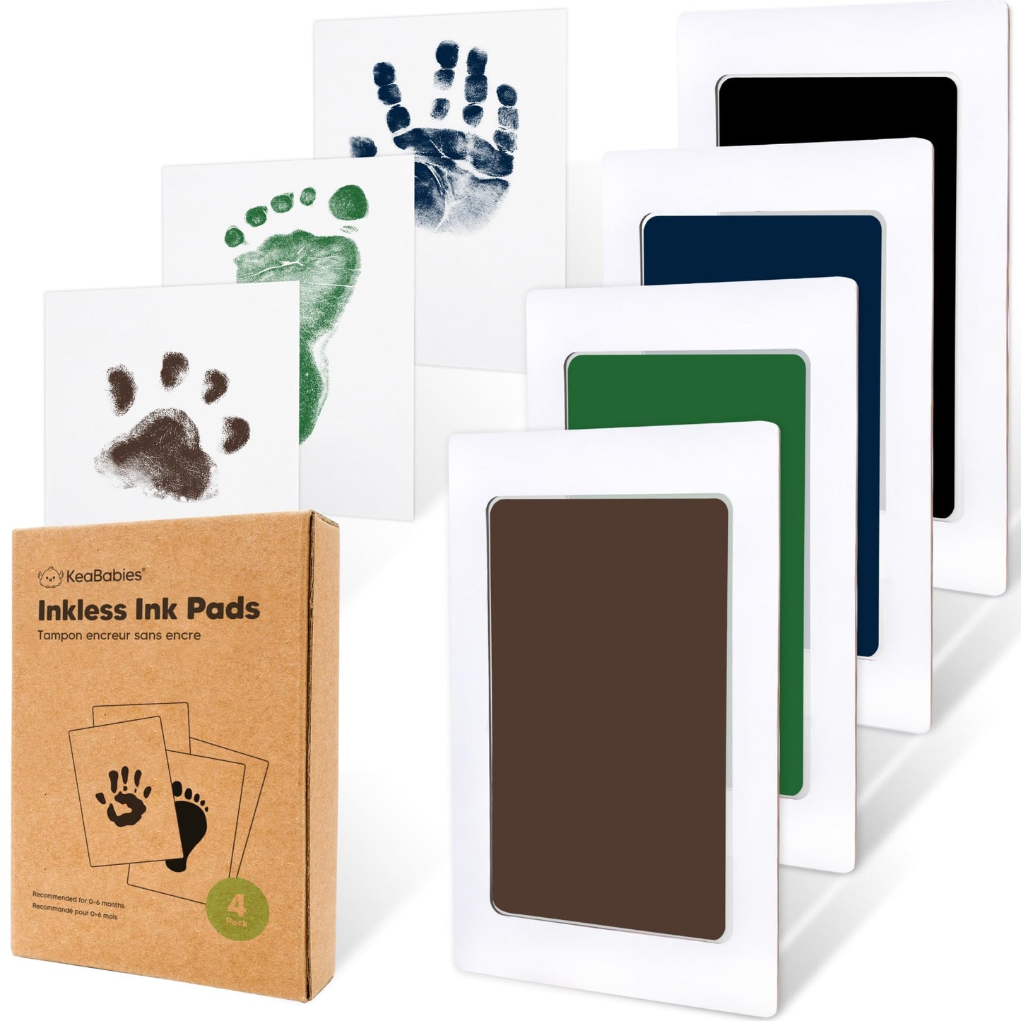 Inkless Pad for Baby Hand and Footprints -4-Pack/ Dog Paw or Nose