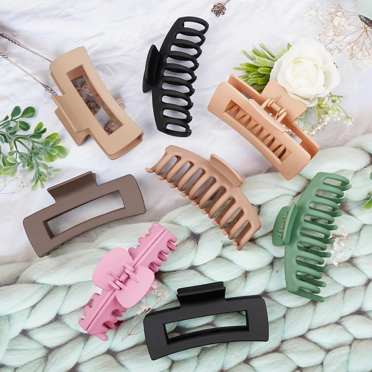 Hair Clips-8pk.(2 Styles) Matte Finish