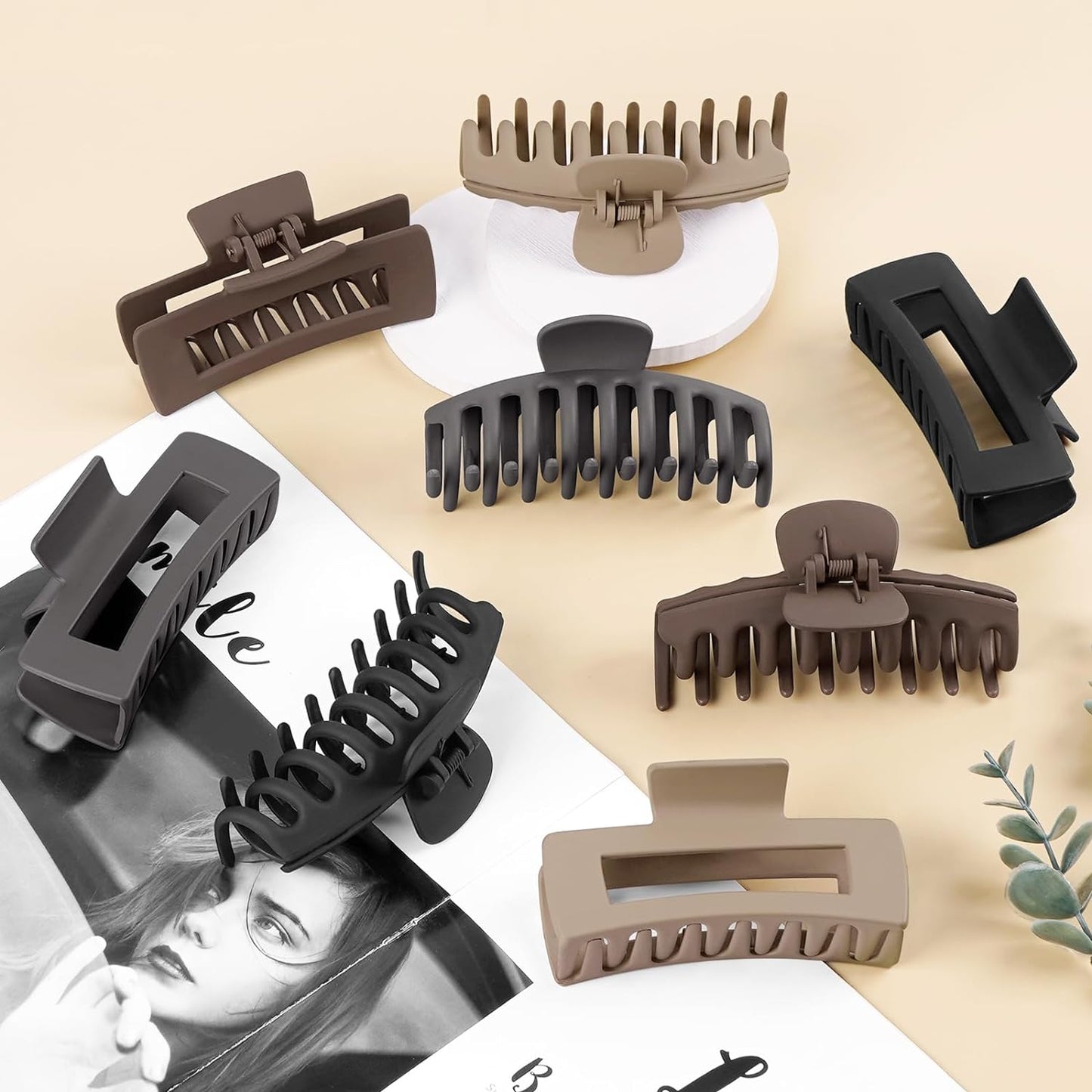 Hair Clips-8pk.(2 Styles) Matte Finish