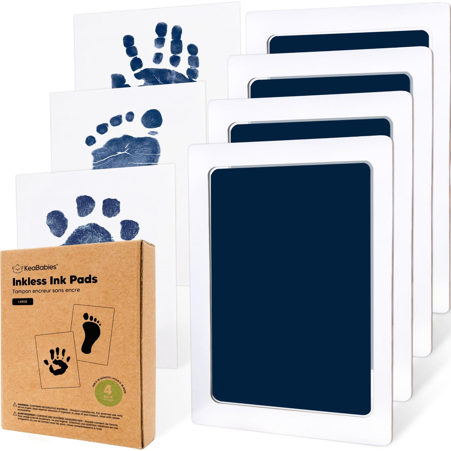 Inkless Pad for Baby Hand and Footprints -4-Pack/ Dog Paw or Nose